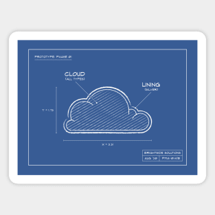 Silver Lining Cloud Blueprints Magnet